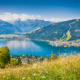 Beautiful mountain landscape in the Alps with Lake Zell, Zell am See